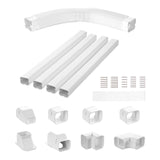 Automotive Repair & Speciality Tools: VEVOR Mini Split Line Set Cover 76.2mm W 5350mm L, PVC Decorative Pipe Line Cover For Air Conditioner with 4 Straight Ducts & Full Components Easy to Install, Paintable for Heat Pumps, White