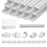 Air Compressors Accessories: VEVOR Mini Split Line Set Cover 76.2mm W 5400mm L, PVC Decorative Pipe Line Cover For Air Conditioner with 10 Straight Ducts & Full Components Easy to Install, Paintable for Heat Pumps, White