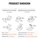 Air Compressors Accessories: VEVOR Mini Split Line Set Cover 76.2mm W 5400mm L, PVC Decorative Pipe Line Cover For Air Conditioner with 10 Straight Ducts & Full Components Easy to Install, Paintable for Heat Pumps, White