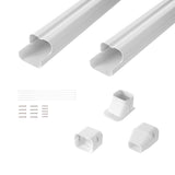 Automotive Repair & Speciality Tools: VEVOR Mini Split Line Set Cover 76.2mm W 2270mm L, PVC Decorative Pipe Line Cover For Air Conditioner with 2 Straight Ducts & Full Components Easy to Install, Paintable for Heat Pumps, White