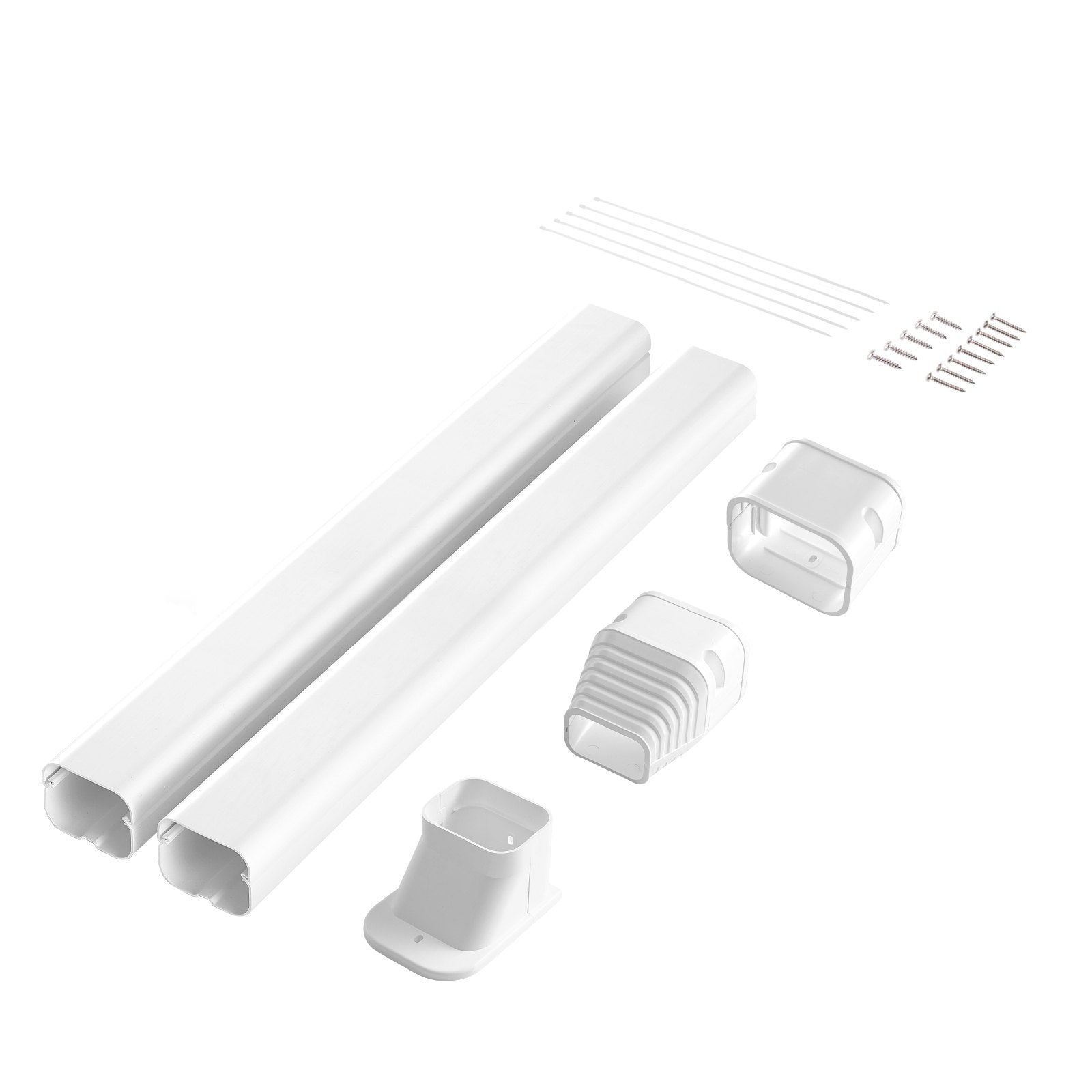 Automotive Repair & Speciality Tools: VEVOR Mini Split Line Set Cover 76.2mm W 2270mm L, PVC Decorative Pipe Line Cover For Air Conditioner with 2 Straight Ducts & Full Components Easy to Install, Paintable for Heat Pumps, White