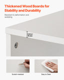 VEVOR 8-Tier Narrow Bookshelf 180cm Wooden Open Bookcase Adjustable Shelf White