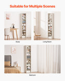 VEVOR 8-Tier Narrow Bookshelf 180cm Wooden Open Bookcase Adjustable Shelf White