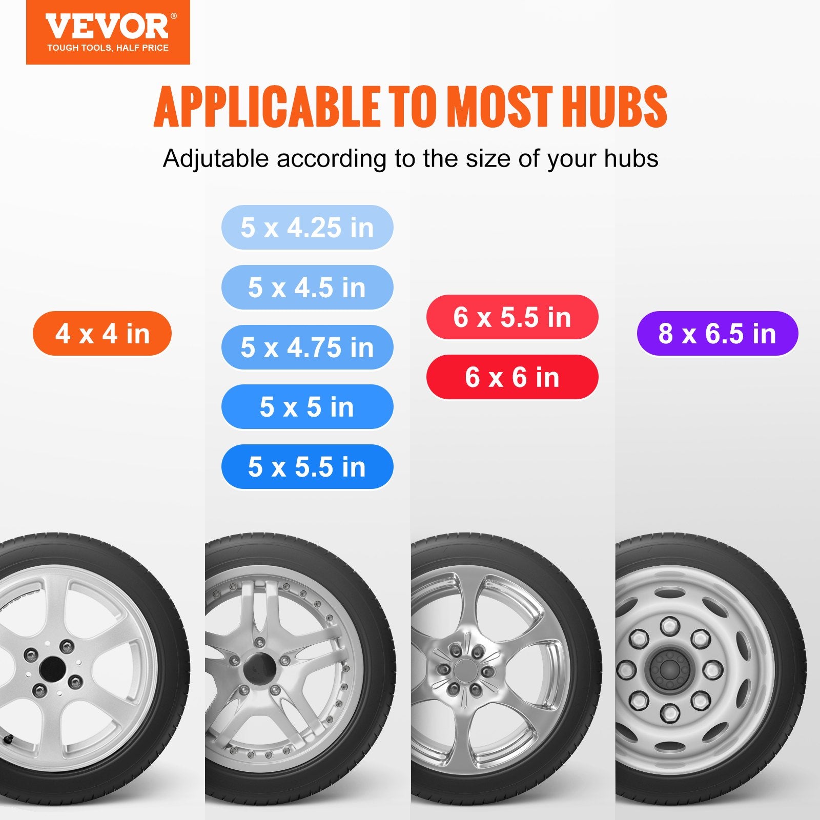 Bicycle Stands & Storage: VEVOR Spare Tire Carrier, Trailer Spare Tire Mount, 160 lbs Capacity, Utility Trailer Accessories Fits Most 4 & 5 & 6 & 8 Lugs Wheels on 4", 4.25", 4.5", 4.75", 5", 5.5", 6", 6.5" Bolt Patterns