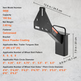 Bicycle Stands & Storage: VEVOR Spare Tire Carrier, Trailer Spare Tire Mount, 160 lbs Capacity, Utility Trailer Accessories Fits Most 4 & 5 & 6 & 8 Lugs Wheels on 4", 4.25", 4.5", 4.75", 5", 5.5", 6", 6.5" Bolt Patterns