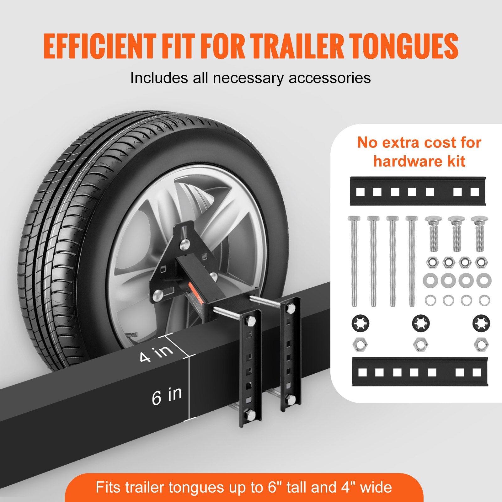 Bicycle Stands & Storage: VEVOR Spare Tire Carrier, Trailer Spare Tire Mount, 160 lbs Capacity, Utility Trailer Accessories Fits Most 4 & 5 & 6 & 8 Lugs Wheels on 4", 4.25", 4.5", 4.75", 5", 5.5", 6", 6.5" Bolt Patterns