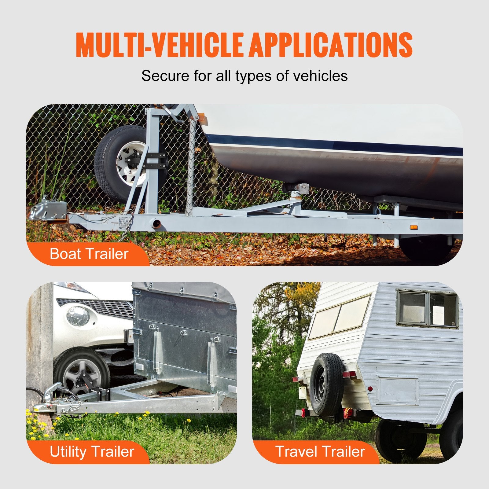 Bicycle Stands & Storage: VEVOR Spare Tire Carrier, Trailer Spare Tire Mount, 160 lbs Capacity, Utility Trailer Accessories Fits Most 4 & 5 & 6 & 8 Lugs Wheels on 4", 4.25", 4.5", 4.75", 5", 5.5", 6", 6.5" Bolt Patterns