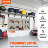 Cross Bar: VEVOR Slatwall Panels, 121.9 x 30.48 cm Gray Garage Wall Panels (Set of 2 Panels), Heavy Duty Garage Wall Organizer Panels Display Perfect for Retail Store, Garage Wall, and Craft Storage Organization