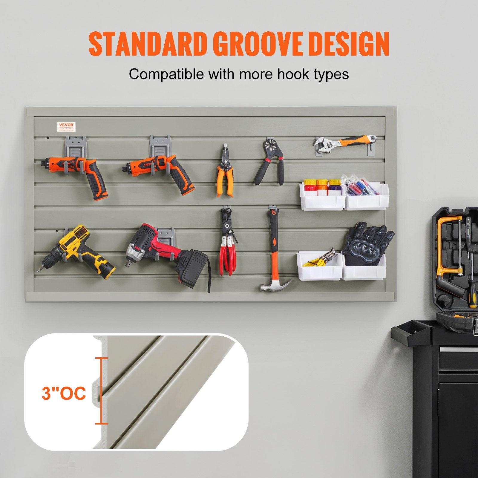 Cross Bar: VEVOR Slatwall Panels, 121.9 x 30.48 cm Gray Garage Wall Panels (Set of 2 Panels), Heavy Duty Garage Wall Organizer Panels Display Perfect for Retail Store, Garage Wall, and Craft Storage Organization