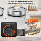 Food Warmers & Chafing Dishes: VEVOR Electric Soup Warmer, Three 7.4QT Stainless Steel Round Pot, 1200W Commercial Food Warmer, 30 - 85℃ Adjustable Temp, Bain Marie with Anti-Dry Burn and Reset Button, for Restaurant, Buffet
