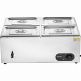Food Warmers & Chafing Dishes: VEVOR Commercial Electric Food Warmer Countertop Buffet 4*12 Qt Pan Bain Marie