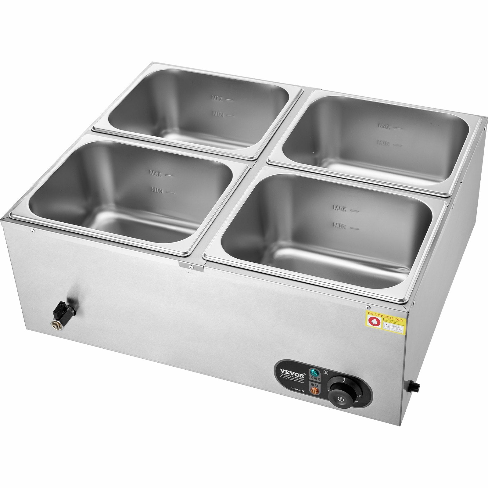 Commercial Electric Food Warmer Countertop Buffet 4*12 Qt Pan Bain Marie