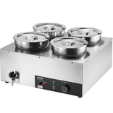 Food Warmers & Chafing Dishes: VEVOR Commercial Soup Warmer Soup Station with 4*7.4Qt Pot Soup Kettle Warmer