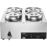 Food Warmers & Chafing Dishes: VEVOR Commercial Soup Warmer Soup Station with 4*7.4Qt Pot Soup Kettle Warmer