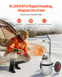 Phone Chargers: VEVOR Propane Tank Top Heater with Portable Trolley, 15000 BTU Rapid Heating 180-Degree Infrared Radiant Tank Top Gas Heater for 9-18kg Propane Tanks, for Ice Fishing/ Hunting/Outdoor Single Burner