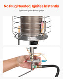 Phone Chargers: VEVOR Propane Tank Top Heater, 42000 BTU Rapid Heating 360-Degree Infrared Radiant Tank Top Gas Heater, Stepless Temperature Adjustment for Ice Fishing/ Hunting/Outdoor Work, Single Burner