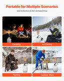 Phone Chargers: VEVOR Propane Tank Top Heater, 42000 BTU Rapid Heating 360-Degree Infrared Radiant Tank Top Gas Heater, Stepless Temperature Adjustment for Ice Fishing/ Hunting/Outdoor Work, Single Burner