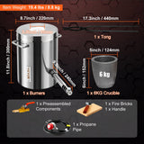 Distilling & Brewing: VEVOR 6KG Propane Melting Furnace Kit Melting Furnace Stainless Steel 2700℉