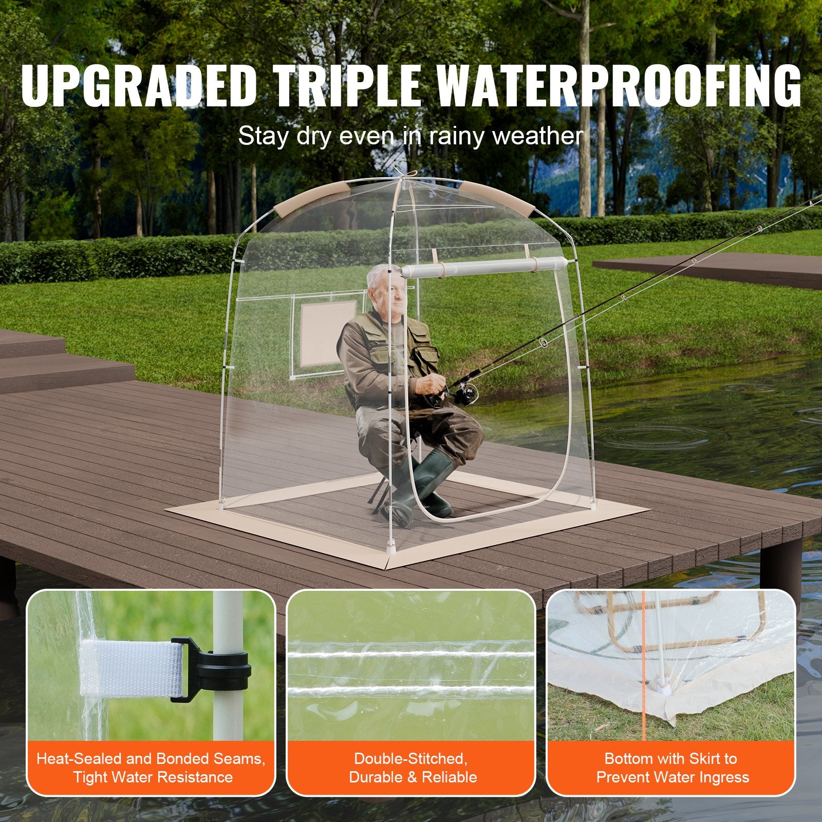 Tents: VEVOR Sports Tent Instant Tent Shelter Weather Proof 1 Person Clear Bubble Tent