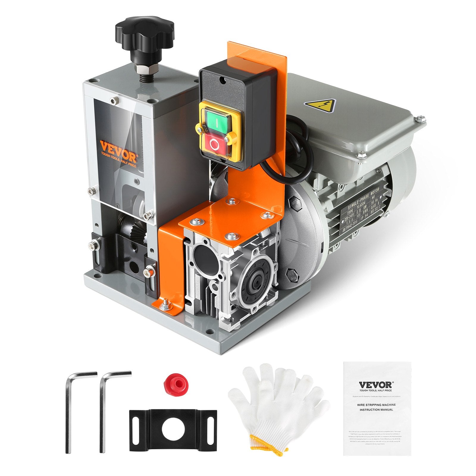 Automatic Wire Stripping Machine, 0.06''-1.18'' Electric Motorized Cable Stripper, 180 W, 60 ft/min Wire Peeler with Visible Stripping Depth Reference, for Scrap Copper Recycling