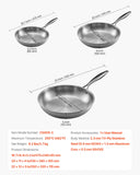 Food Warmers & Chafing Dishes: VEVOR Tri-Ply Stainless Steel Frying Pan, 3 Piece (240, 280, 320 mm), Cooking Skillet with Heat-Resistant Handle, Chef's Kitchen Cookware, Oven, Gas, Electric, Induction, Dishwasher Compatible, Silver
