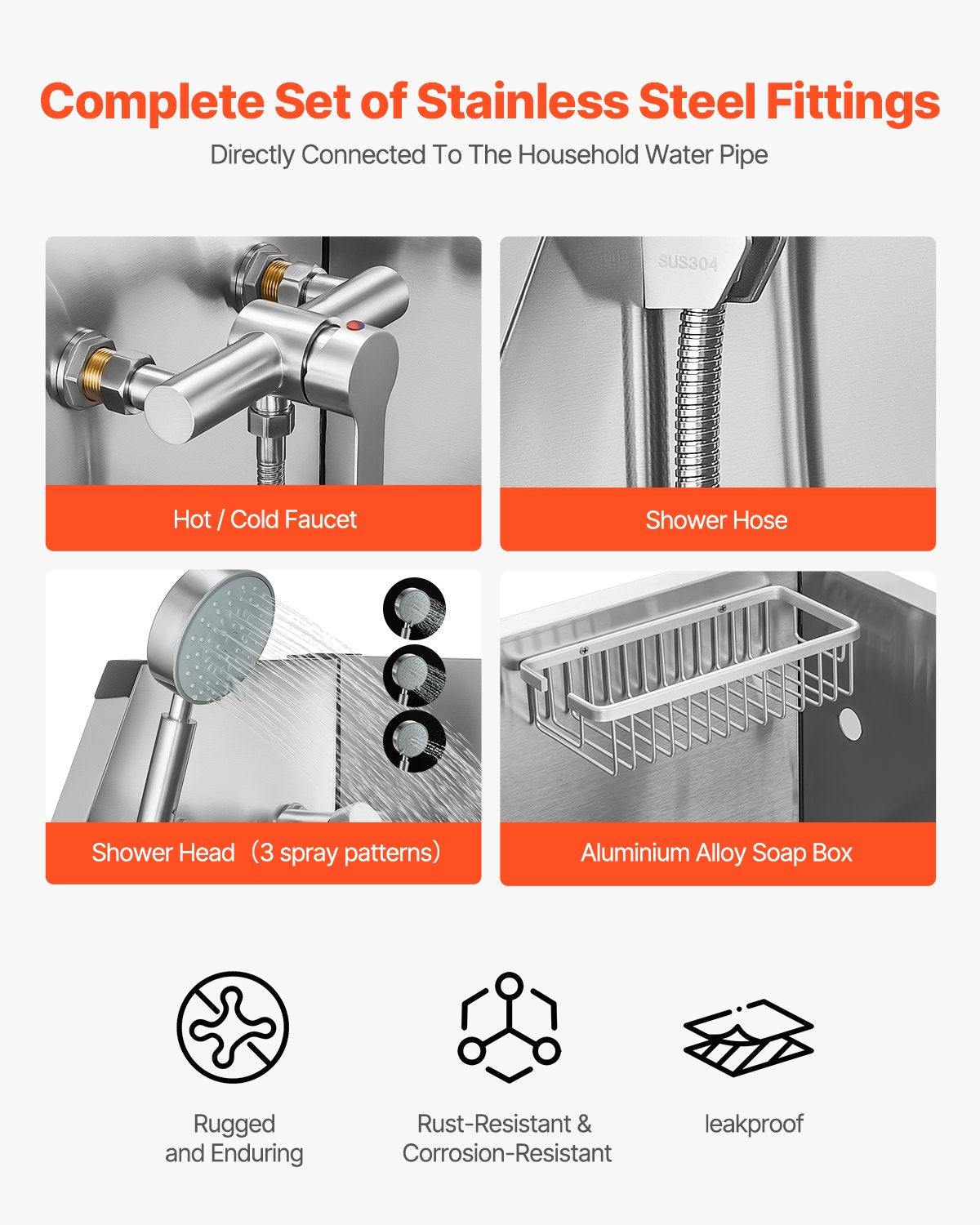 Basketball & Basketball Accessories: VEVOR 86.4 cm Stainless Steel Dog Washing Station, Pet Grooming Tub with Hot & Cold Faucet, Showerhead, Storage Rack, No-Bend All-in-One Bathtub, Home Wash Sink, Fits Small Cats and Dogs