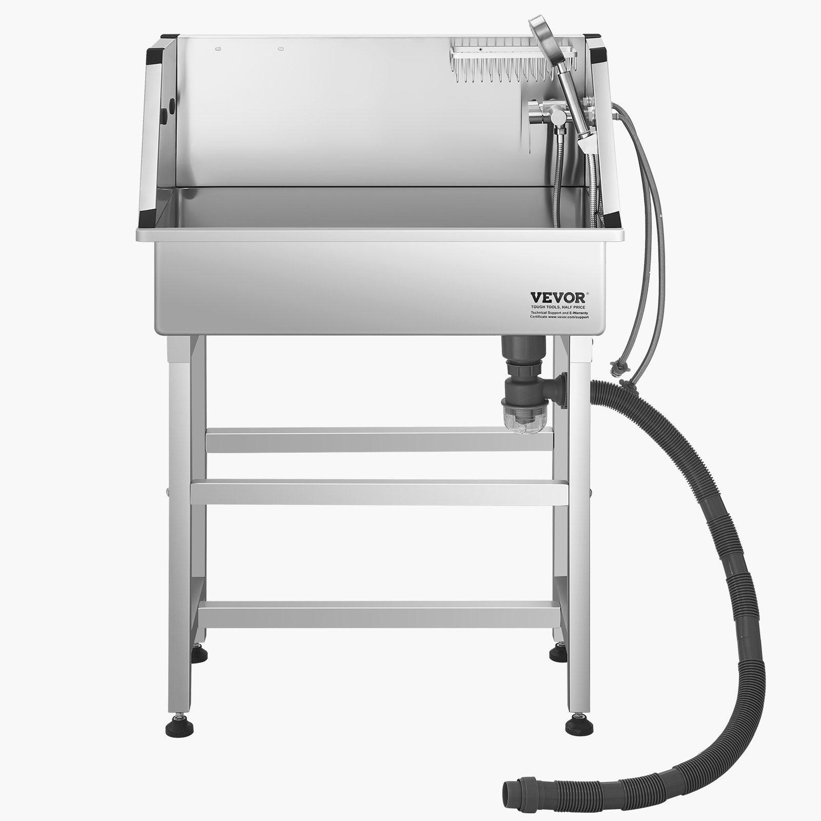Basketball & Basketball Accessories: VEVOR 86.4 cm Stainless Steel Dog Washing Station, Pet Grooming Tub with Hot & Cold Faucet, Showerhead, Storage Rack, No-Bend All-in-One Bathtub, Home Wash Sink, Fits Small Cats and Dogs