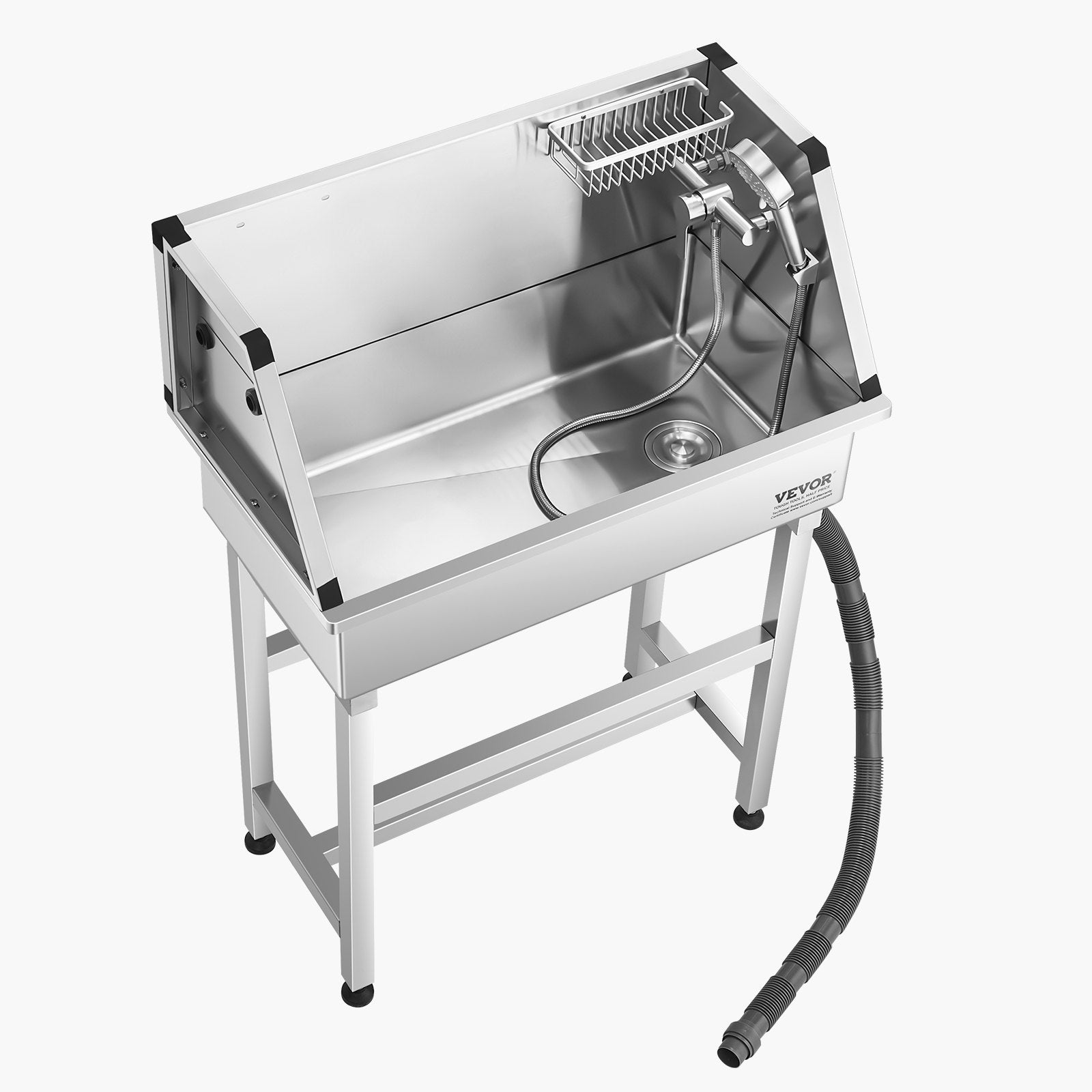 Basketball & Basketball Accessories: VEVOR 86.4 cm Stainless Steel Dog Washing Station, Pet Grooming Tub with Hot & Cold Faucet, Showerhead, Storage Rack, No-Bend All-in-One Bathtub, Home Wash Sink, Fits Small Cats and Dogs