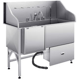 Pet Grooming Supplies: VEVOR 155 cm Dog Grooming Bath Tub Stainless Steel w Ramp Water Filter Left