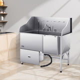 Pet Grooming Supplies: VEVOR 155 cm Dog Grooming Bath Tub Stainless Steel w Ramp Water Filter