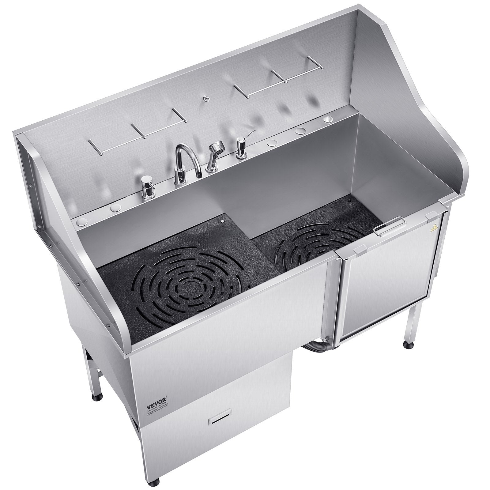 Pet Grooming Supplies: VEVOR 155 cm Dog Grooming Bath Tub Stainless Steel w Ramp Water Filter