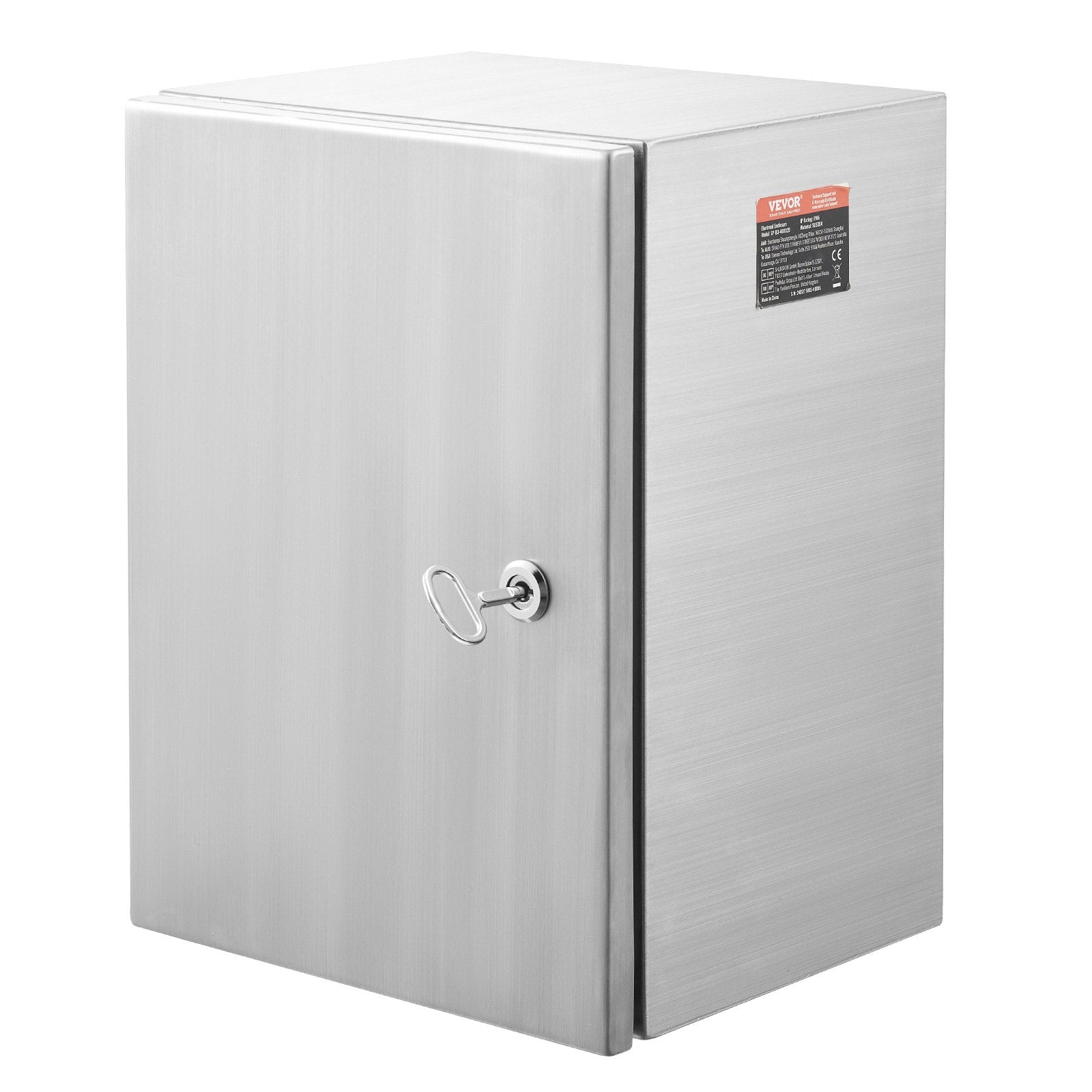 Steel Electrical Box, 40x30x25 cm, 304 Stainless Steel Electrical Enclosure Box, Wall-Mounted Outdoor Electrical Electronic Equipment Enclosure with Mounting Plate Hinges Lock, IP66 Waterproof