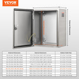 Automotive Repair & Speciality Tools: VEVOR Steel Electrical Box, 40x30x25 cm, 304 Stainless Steel Electrical Enclosure Box, Wall-Mounted Outdoor Electrical Electronic Equipment Enclosure with Mounting Plate Hinges Lock, IP66 Waterproof