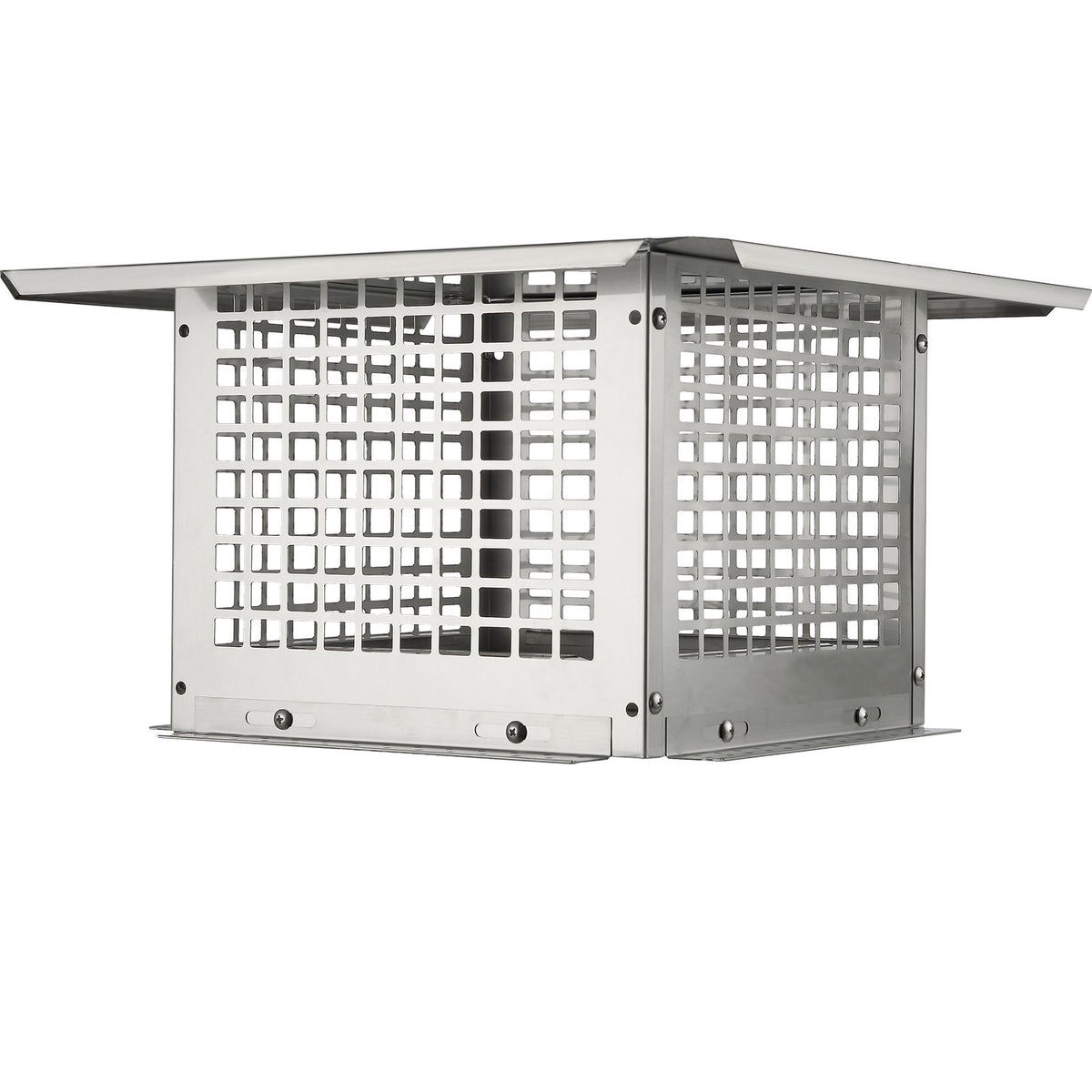 Chimney Cap 304.8 x 304.8mm, 304 Stainless Steel Fireplace Chimney Cover, Not Easily Toppled & Practical Accessories & Easy Installation, Fits Mesh Flue Covers Outside Clay Flue Shingles, Silver