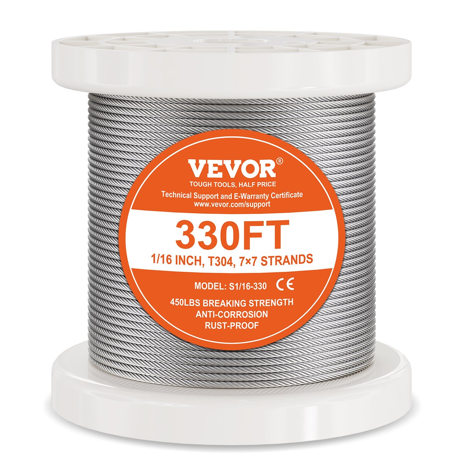 Self Care Hampers: VEVOR Wire Rope Kit, 1.59 mm 100.6 m 304 Stainless Steel Cable with 80 Sleeves and 20 Thimbles, 2KN Breaking Strength, 7 x 7 Strands Marine Aircraft Grade for Handrail Stair Decking Fence Outdoors