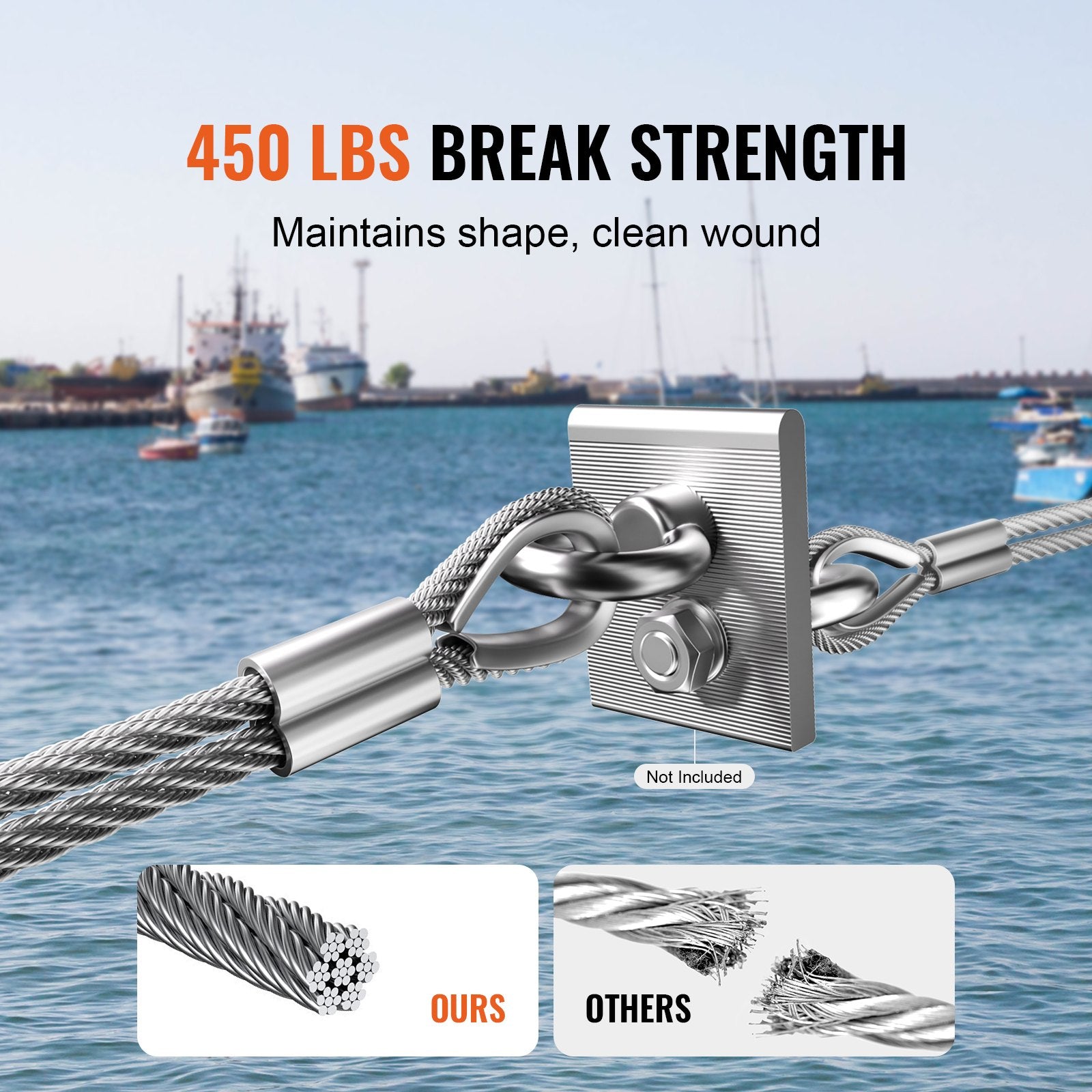 Self Care Hampers: VEVOR Wire Rope Kit, 1.59 mm 100.6 m 304 Stainless Steel Cable with 80 Sleeves and 20 Thimbles, 2KN Breaking Strength, 7 x 7 Strands Marine Aircraft Grade for Handrail Stair Decking Fence Outdoors