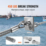 Self Care Hampers: VEVOR Wire Rope Kit, 1.59 mm 100.6 m 304 Stainless Steel Cable with 80 Sleeves and 20 Thimbles, 2KN Breaking Strength, 7 x 7 Strands Marine Aircraft Grade for Handrail Stair Decking Fence Outdoors