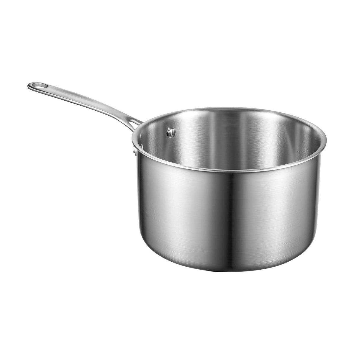 4 QT Saucepan, Stainless Steel Saucepan with Glass Lid, Multipurpose Nonstick Stainless Steel Small Cooking Sauce Pot with Ergonomic Handle, Friendly for Oven, Dishwasher, Induction Cooker
