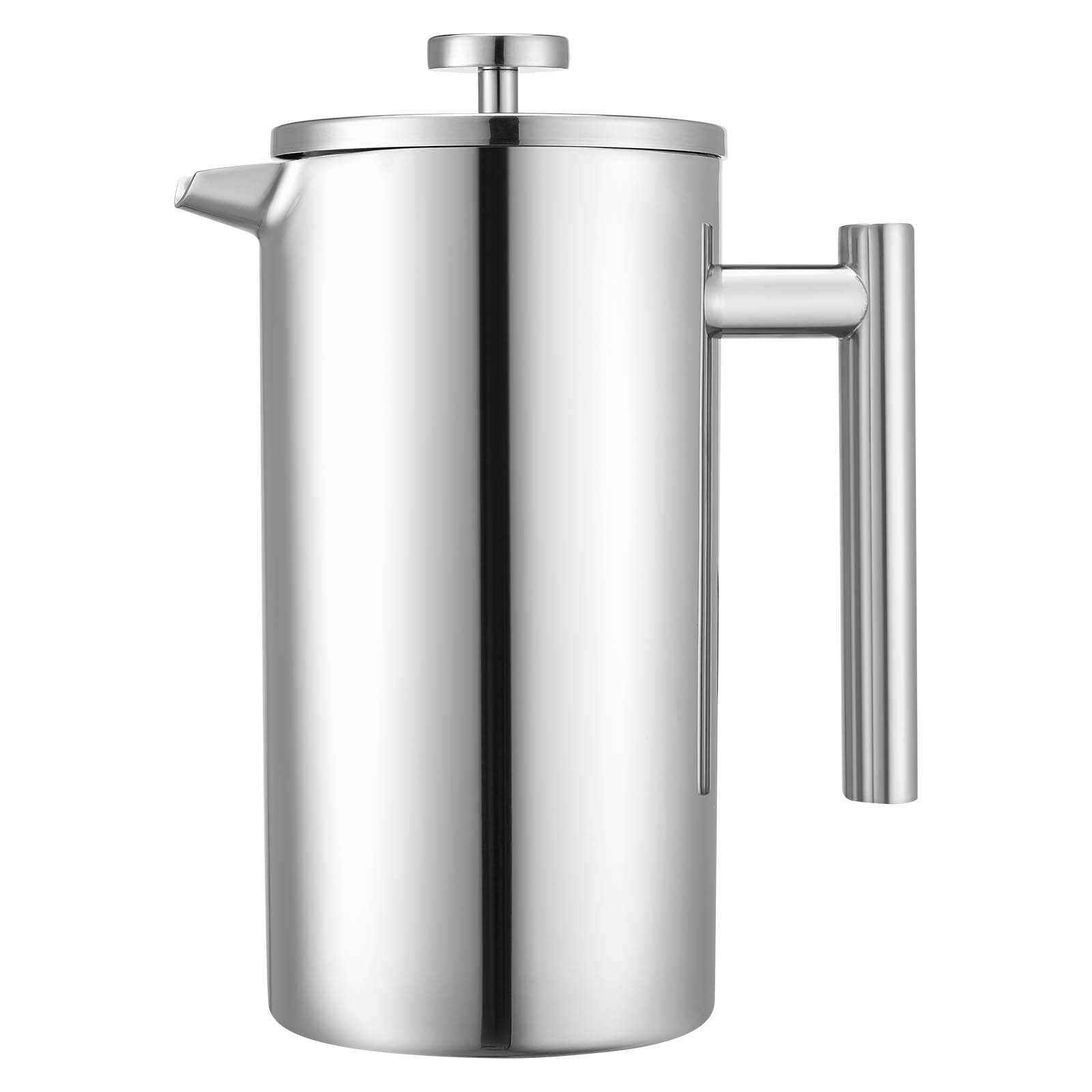 Distilling & Brewing: VEVOR French Press Coffee Maker, 1.5 Liter Stainless Steel Coffee Press Tea Maker with Filter, Large Double Wall Insulated French Presses Cold Brew for Camping Travel Home Kitchen, Silver
