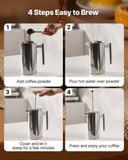 Distilling & Brewing: VEVOR French Press Coffee Maker, 1.5 Liter Stainless Steel Coffee Press Tea Maker with Filter, Large Double Wall Insulated French Presses Cold Brew for Camping Travel Home Kitchen, Silver