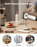 Distilling & Brewing: VEVOR French Press Coffee Maker, 1.5 Liter Stainless Steel Coffee Press Tea Maker with Filter, Large Double Wall Insulated French Presses Cold Brew for Camping Travel Home Kitchen, Silver