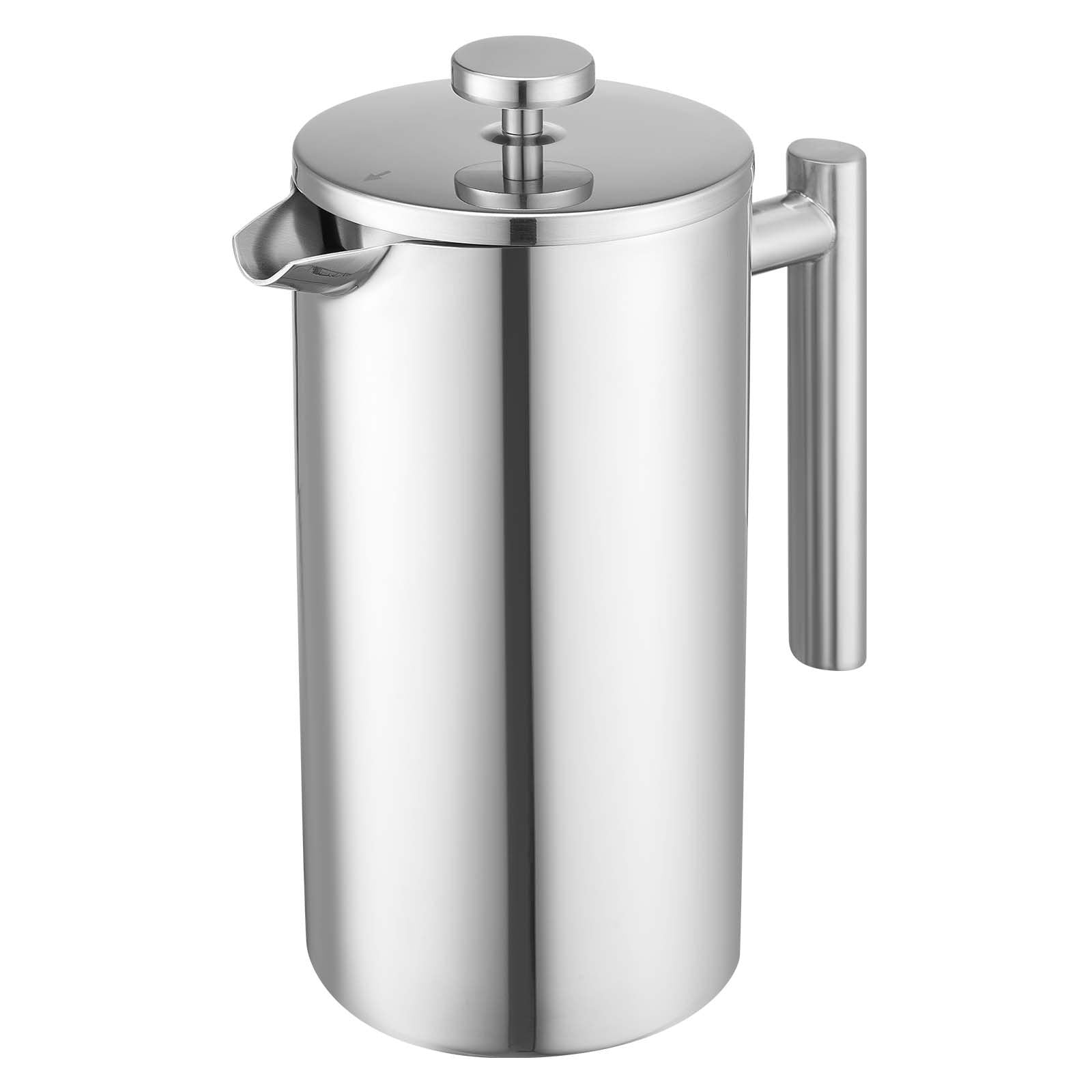 Distilling & Brewing: VEVOR French Press Coffee Maker, 1.5 Liter Stainless Steel Coffee Press Tea Maker with Filter, Large Double Wall Insulated French Presses Cold Brew for Camping Travel Home Kitchen, Silver