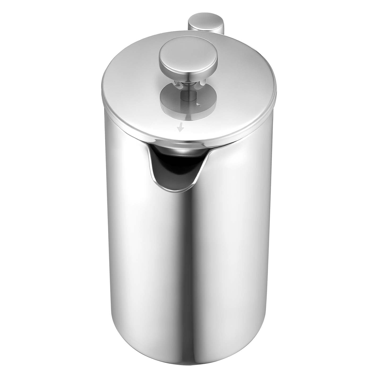Distilling & Brewing: VEVOR French Press Coffee Maker, 1 Liter Stainless Steel Coffee Press Tea Maker with Filter, Large Double Wall Insulated French Presses Cold Brew for Camping Travel Home Kitchen, Silver