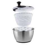Gardening Tools: VEVOR Stainless Steel Salad Spinner, 4.5L, One-handed Easy Press Large Vegetable Dryer Washer, Lettuce Cleaner and Dryer with 304 Stainless Steel Bowl, for Greens, Herbs, Berries, Fruits, No BPA