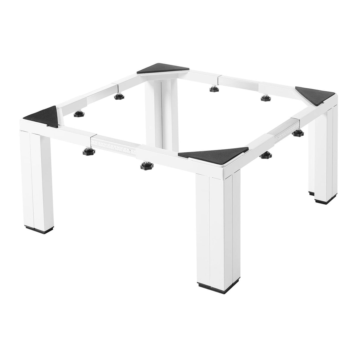 Laundry Pedestal, 305 mm Height, Washer and Dryer Pedestals with 544 kg Weight Load Capacity, 475-785 mm Adjustable, Non-Slip Feet, Heavy-duty Steel Washing Machine Stand Universal Fit, White