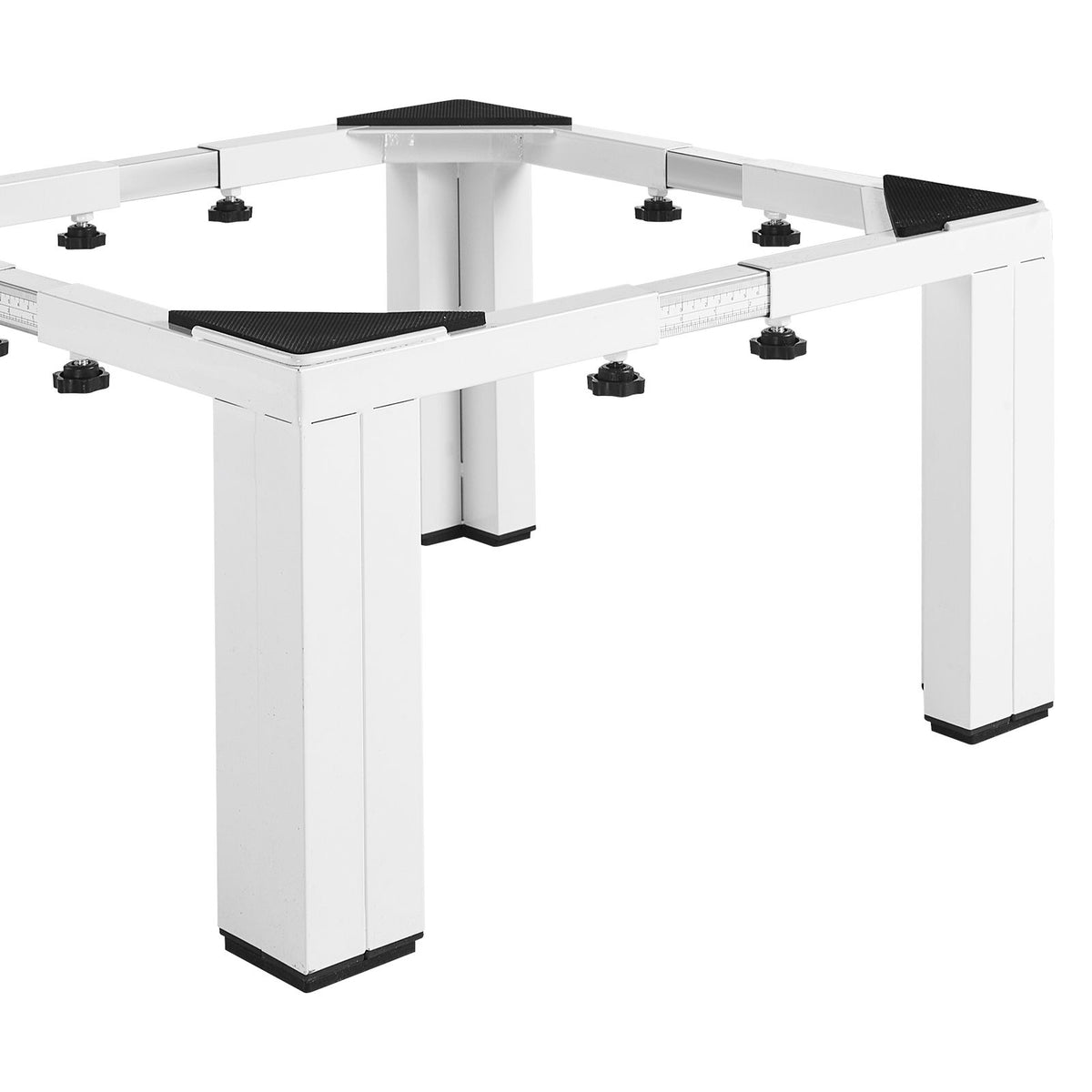 Laundry Pedestal, 305 mm Height, Washer and Dryer Pedestals with 544 kg Weight Load Capacity, 475-785 mm Adjustable, Non-Slip Feet, Heavy-duty Steel Washing Machine Stand Universal Fit, White