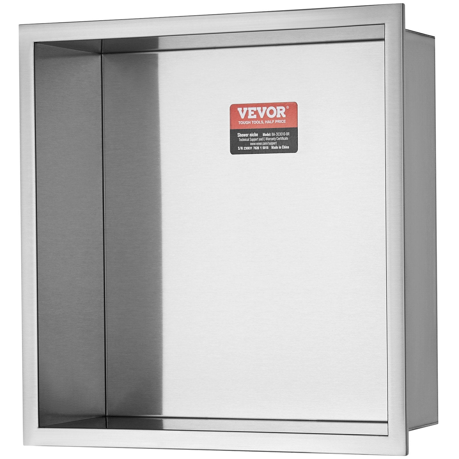 Bathroom Cabinets, Cupboards & Storage: VEVOR 33.02 x 33.02 cm No Tile Shower Niche 304 Stainless Steel, Wall-Inserted Niche Recessed Double Shelves, Sealed Waterproof Rust-Resistant Modern Niche for Shower Bathroom Soap Storage, Silver