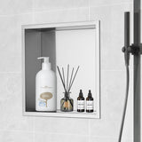 Bathroom Cabinets, Cupboards & Storage: VEVOR 33.02 x 33.02 cm No Tile Shower Niche 304 Stainless Steel, Wall-Inserted Niche Recessed Double Shelves, Sealed Waterproof Rust-Resistant Modern Niche for Shower Bathroom Soap Storage, Silver