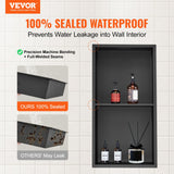 Bathroom Cabinets, Cupboards & Storage: VEVOR 33.02 x 63.5 cm No Tile Shower Niche 304 Stainless Steel, Wall-Inserted Niche Recessed Double Shelves, Sealed Waterproof Rust-Resistant Modern Niche for Shower or Soap Storage Bathroom
