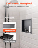 Bathroom Cabinets, Cupboards & Storage: VEVOR Shower Niche, 33.0 x 33.0 x 10.2 cm Recessed Wall Niche, Heavy-duty Stainless Steel Modern Soap & Shampoo Storage Organizer, Sealed Waterproof, Durable & Easy to Install, Black for Bathroom
